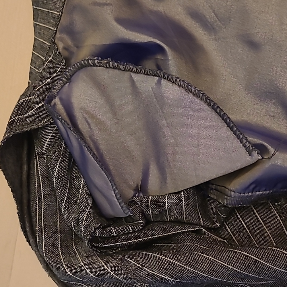 EUC VTG Mandee Linen/Cotton Blend Pinstriped Blazer - Picture 9 of 11